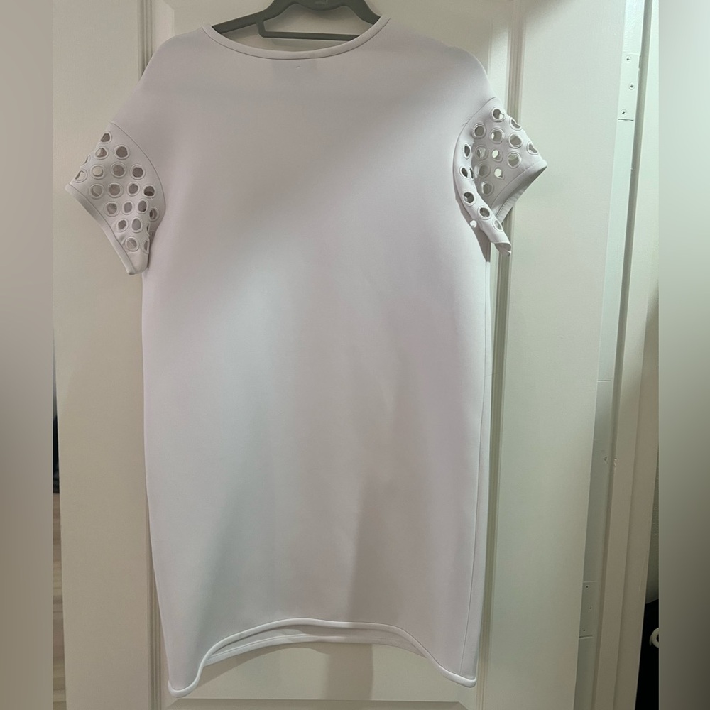 Cynthia Rowley White Short Sleeve Scuba Dress